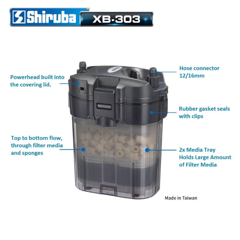 SHIRUBA XB303 External Canister Filter (Compact & Powerful External Fi