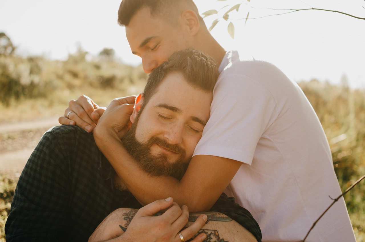 lovers, meadow, portrait, outdoors, nature, gay couple, couple, relationship, pride, lgbtqia, love, love is love, equal right