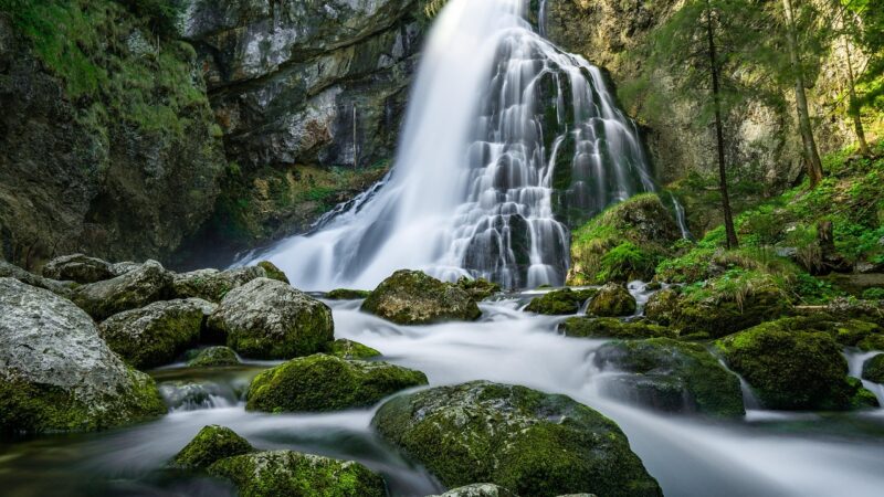 waterfalls, rocks, moss, mossy, long exposure, cascade, cascading, torrent, flow, flowing water, falls, landscape, river, nat