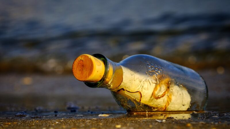 message in a bottle, sea, nature, wreck, letter, beach