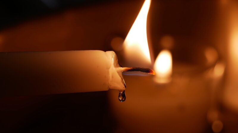 candle, flame, candlelight, burning, fire, light, melting, melt, reflection