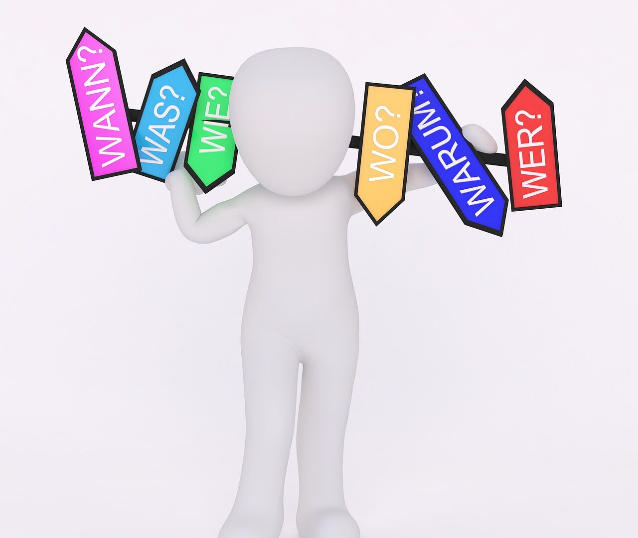 questions, problem solving, interrogative, inquiring, probing, curious, investigative, 3d, when, what, how, where, why, who,