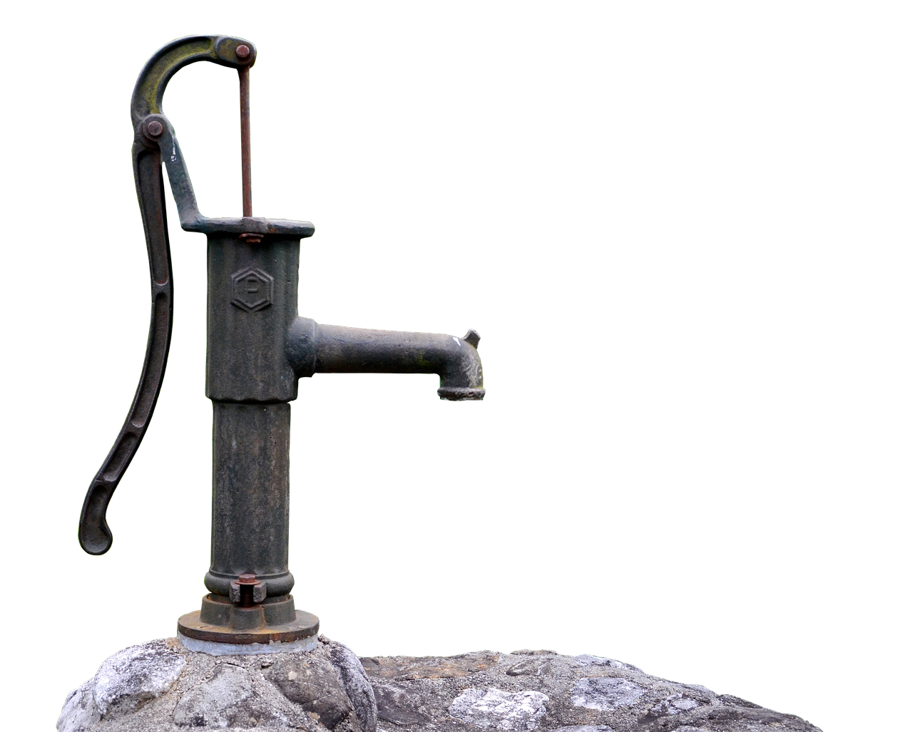 fountain, pump, court pump, garden pump, water fountain, garden irrigation, nature, garden, hand pump, metal