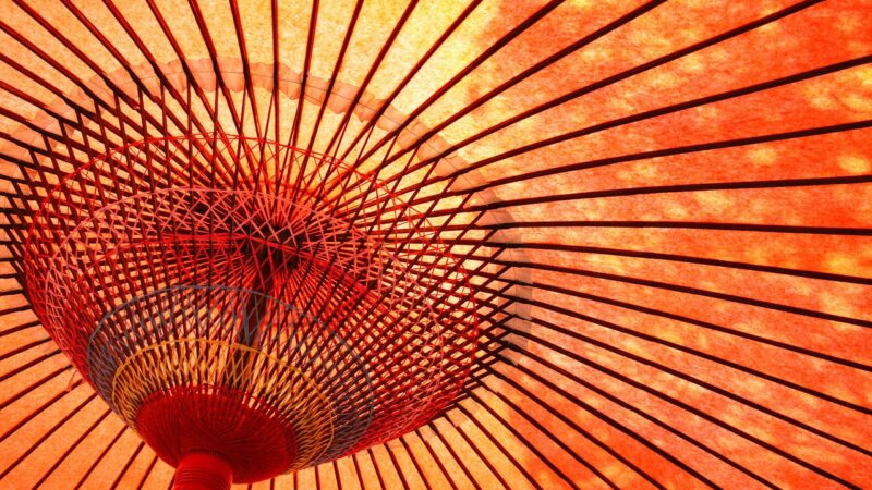 umbrella, oilpaper, kyoto, nature, japan, coarse, paper, bamboo, red, zen, japanese, asia, fabric, decorative, tradition, pat