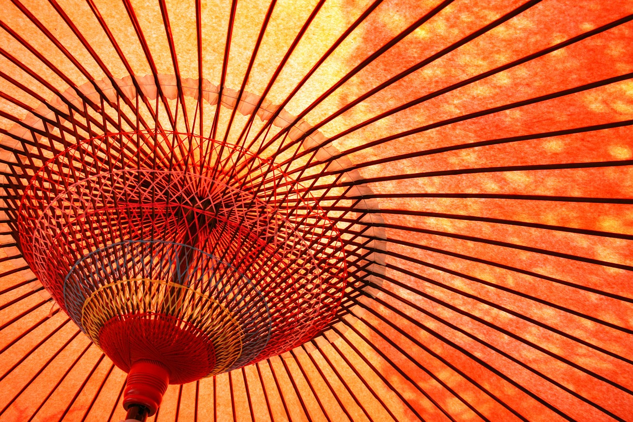 umbrella, oilpaper, kyoto, nature, japan, coarse, paper, bamboo, red, zen, japanese, asia, fabric, decorative, tradition, pat